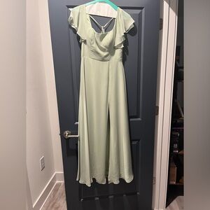 Dusty Sage Bridesmaid from Azazie size A4. Worn twice. Style: bondi.